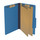 Royal blue legal size top tab two divider classification folder with 2" dark blue tyvek expansion, with 2" bonded fasteners on inside front and inside back and 1" duo fastener on dividers - DV-T52-26-3RBL