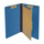 Royal blue legal size end tab one divider classification folder with 2" dark blue tyvek expansion, with 2" bonded fasteners on inside front and inside back and 1" duo fastener on divider - DV-S52-14-3RBL