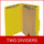 Yellow legal size top tab two divider classification folder with 2" lemon yellow tyvek expansion, with 2" bonded fasteners on inside front and inside back and 1" duo fastener on dividers - DV-T52-26-3YLW