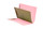 Pink letter size reinforced end tab folder with 2" bonded fastener on inside front and back, one manila divider installed with 2" bonded fasteners on both sides, and 3" mylar reinforement on spine - S-09285-PNK