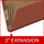 Red legal size end tab three divider classification folder with 3" russet brown tyvek expansion, with 2" bonded fasteners on inside front and inside back and 1" duo fastener on dividers - DV-S53-38-3RED