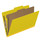 Yellow legal size top tab one divider classification folder with 2" lemon yellow tyvek expansion, with 2" bonded fasteners on inside front and inside back and 1" duo fastener on divider - DV-T52-14-3YLW