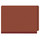 Red letter size end tab one divider classification folder with 2" russet brown tyvek expansion, with 2" bonded fasteners on inside front and inside back and 1" duo fastener on divider - DV-S42-14-3RED