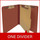 Red letter size end tab one divider classification folder with 2" russet brown tyvek expansion, with 2" bonded fasteners on inside front and inside back and 1" duo fastener on divider - DV-S42-14-3RED