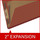 Red legal size end tab one divider classification folder with 2" russet brown tyvek expansion, with 2" bonded fasteners on inside front and inside back and 1" duo fastener on divider - DV-S52-14-3RED