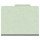 Pale green letter size top tab one divider classification folder with 2" gray tyvek expansion, with 2" bonded fasteners on inside front and inside back and 1" duo fastener on divider - DV-T42-14-3PGN