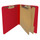 Deep red letter size end tab two divider classification folder with 2" gray tyvek expansion, with 2" bonded fasteners on inside front and inside back and 1" duo fastener on dividers - DV-S42-26-3DRD