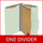 Pale green legal size top tab one divider classification folder with 2" gray tyvek expansion, with 2" bonded fasteners on inside front and inside back and 1" duo fastener on divider - DV-T52-14-3PGN