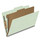 Pale green legal size top tab one divider classification folder with 2" gray tyvek expansion, with 2" bonded fasteners on inside front and inside back and 1" duo fastener on divider - DV-T52-14-3PGN