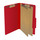 Deep red legal size top tab two divider classification folder with 2" gray tyvek expansion, with 2" bonded fasteners on inside front and inside back and 1" duo fastener on dividers - DV-T52-26-3DRD