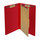 Deep red legal size end tab one divider classification folder with 2" gray tyvek expansion, with 2" bonded fasteners on inside front and inside back and 1" duo fastener on divider - DV-S52-14-3DRD 