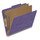 Purple letter size top tab two divider classification folder with 2" gray tyvek expansion, with 2" bonded fasteners on inside front and inside back and 1" duo fastener on dividers - DV-T42-26-3PRP