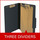 Black legal size top tab three divider classification folder with 3" gray tyvek expansion, with 2" bonded fasteners on inside front and inside back and 1" duo fastener on dividers - DV-T53-38-3BLK