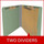 Green letter size end tab two divider classification folder with 2" gray tyvek expansion, with 2" bonded fasteners on inside front and inside back and 1" duo fastener on dividers - DV-S42-26-3AGN