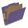 Purple letter size top tab one divider classification folder with 2" gray tyvek expansion, with 2" bonded fasteners on inside front and inside back and 1" duo fastener on divider - DV-T42-14-3PRP