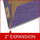 Purple letter size top tab one divider classification folder with 2" gray tyvek expansion, with 2" bonded fasteners on inside front and inside back and 1" duo fastener on divider - DV-T42-14-3PRP