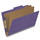 Purple legal size top tab two divider classification folder with 2" gray tyvek expansion, with 2" bonded fasteners on inside front and inside back and 1" duo fastener on dividers - DV-T52-26-3PRP