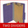 Purple legal size top tab two divider classification folder with 2" gray tyvek expansion, with 2" bonded fasteners on inside front and inside back and 1" duo fastener on dividers - DV-T52-26-3PRP