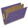 Purple legal size end tab one divider classification folder with 2" gray tyvek expansion, with 2" bonded fasteners on inside front and inside back and 1" duo fastener on divider - DV-S52-14-3PRP