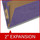 Purple legal size end tab one divider classification folder with 2" gray tyvek expansion, with 2" bonded fasteners on inside front and inside back and 1" duo fastener on divider - DV-S52-14-3PRP