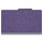 Purple legal size top tab one divider classification folder with 2" gray tyvek expansion, with 2" bonded fasteners on inside front and inside back and 1" duo fastener on divider - DV-T52-14-3PRP