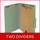 Green legal size top tab two divider classification folder with 2" gray tyvek expansion, with 2" bonded fasteners on inside front and inside back and 1" duo fastener on dividers - DV-T52-26-3AGN