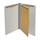 Grey legal size end tab one divider classification folder with 2" gray tyvek expansion, with 2" bonded fasteners on inside front and inside back and 1" duo fastener on divider - DV-S52-14-3GRY