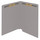 End Tab 11 Pt. Colored Folder with Fasteners - 50/Box - Letter Size - Gray