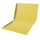 Yellow End Tab Folder with Fasteners - 11 Pt. - Letter Size - Fasteners in Positions 1 & 3 - Reinforced Tab - 50/Box