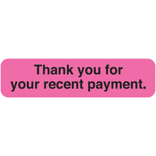 Thank You For Your Recent Payment Label 1