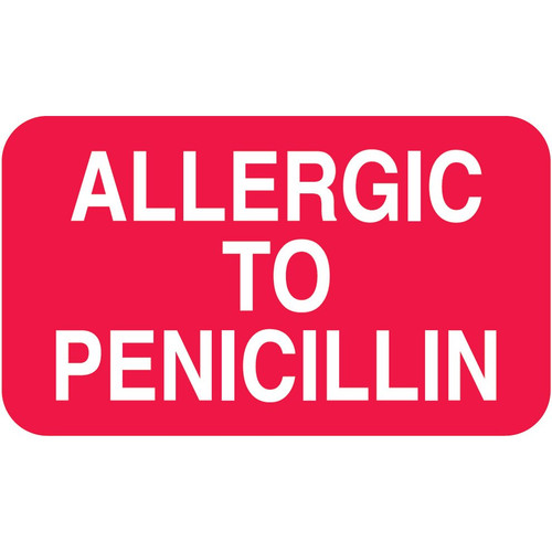 Allergic To Penicillin Label 1