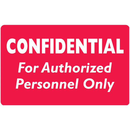 Confidential For Authorized Personnel Only Label 1
