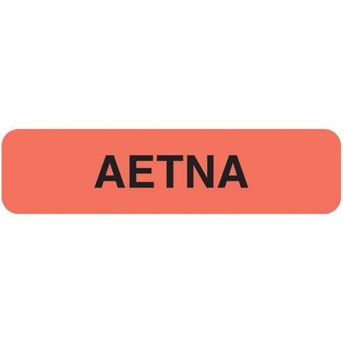 "Aetna" Label - Fl. Red - 1 1/4" x 5/16" - Box of 500