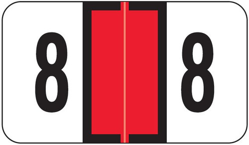 JETER Numeric Label - 2600 Series (Rolls) - 8 - Red