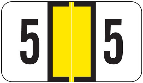 JETER Numeric Label - 0300 Series (Rolls) - 5 - Yellow JETER Numeric Label - 0300 Series (Rolls) - 5 - Yellow