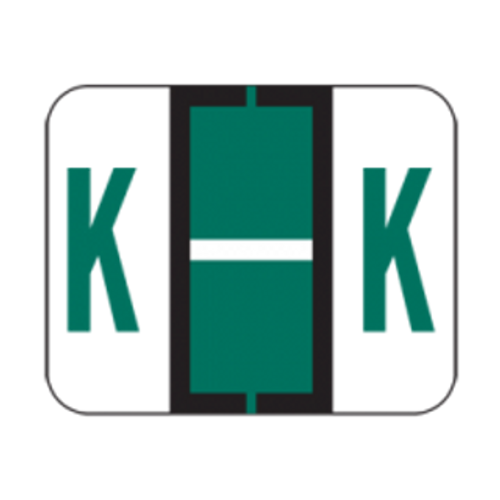 File Doctor Alphabetic Labels - FDAV Series (Rolls) K- Dk. Green File Doctor Alphabetic Labels - FDAV Series (Rolls) K- Dk. Green