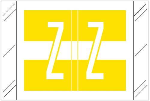 Tabbies Alphabetic Labels - 12030 Series (Rolls) Z- Yellow