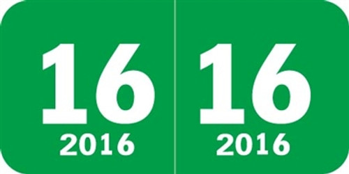 Col'R'Tab Yearband Label (Rolls of 500) - 2016 - Green - CTYM Series - Laminated Col'R'Tab Yearband Label (Rolls of 500) - 2016 - Green - CTYM Series - Laminated