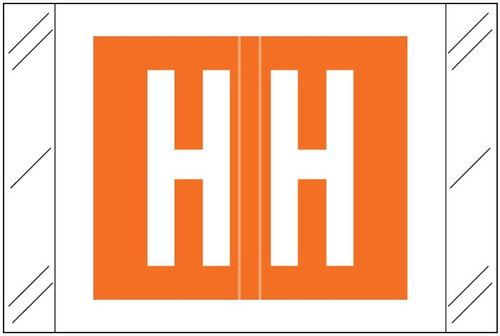 Tabbies Alphabetic Labels - 12000 Series (Rolls) H- Orange Tabbies Alphabetic Labels - 12000 Series (Rolls) H- Orange