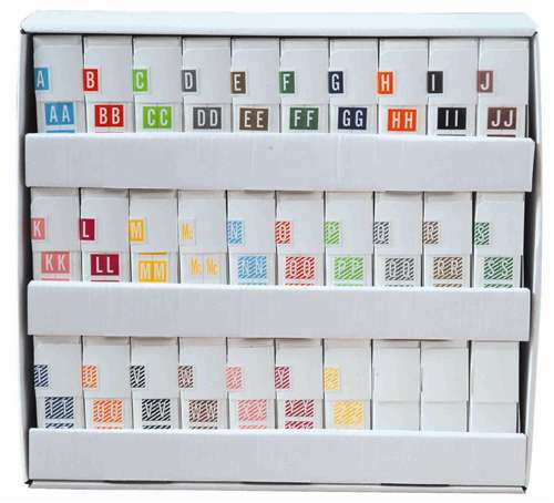 Tabbies Alphabetic Labels - 12000 Series, A-Z Set (Rolls) with tray
