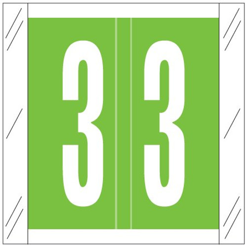Tabbies Numeric Label - 11500 Series (Rolls) - 3 - Lt. Green Tabbies Numeric Label - 11500 Series (Rolls) - 3 - Lt. Green