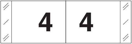 Tabbies Numeric Label - 11830 Series (Rolls) - 4 - Black/White