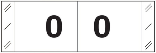 Tabbies Numeric Label - 11830 Series (Rolls) - 0 - Black/White Tabbies Numeric Label - 11830 Series (Rolls) - 0 - Black/White