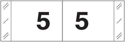 Tabbies Numeric Label - 11830 Series (Rolls) - 5 - Black/White Tabbies Numeric Label - 11830 Series (Rolls) - 5 - Black/White