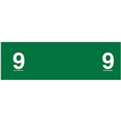 AMES Numeric Labels - L-A-00134RB Series (Rolls) - 9 - Green