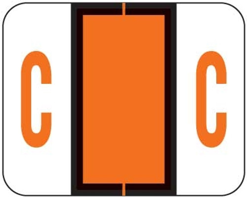 TAB Alphabetic Labels - 1283 Series (Rolls) C- Dk. Orange