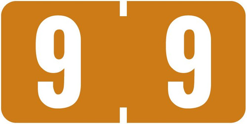 TAB Numeric Labels - 1277 Series (Rolls) - 9 - Brown TAB Numeric Labels - 1277 Series (Rolls) - 9 - Brown