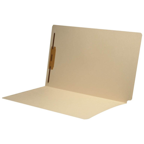 Smead Compatible End Tab File Folders w/ Fastener in Pos 1 - Manila - Legal Size - 14 Pt - Reinforced Tab - 50/Box