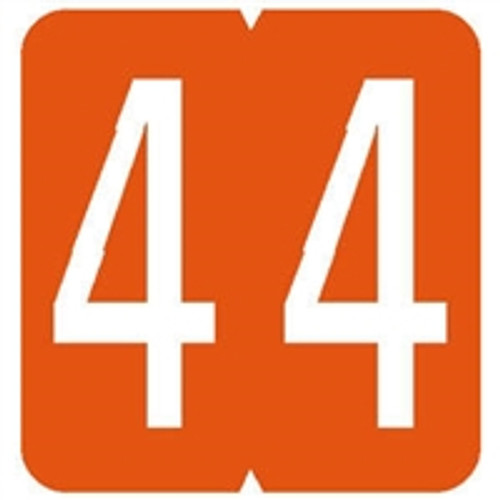 GBS Numeric Label - 4 - Orange - Mini Label 1" H x 1-1/4" W -  500 per box