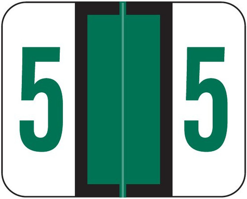 TAB Numeric Labels - 1282 Series (Rolls) - 5 - Dk. Green TAB Numeric Labels - 1282 Series (Rolls) - 5 - Dk. Green